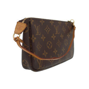 Louis Vuitton Leather Accessory Monogram Pouch Pochette Brown Accessoires